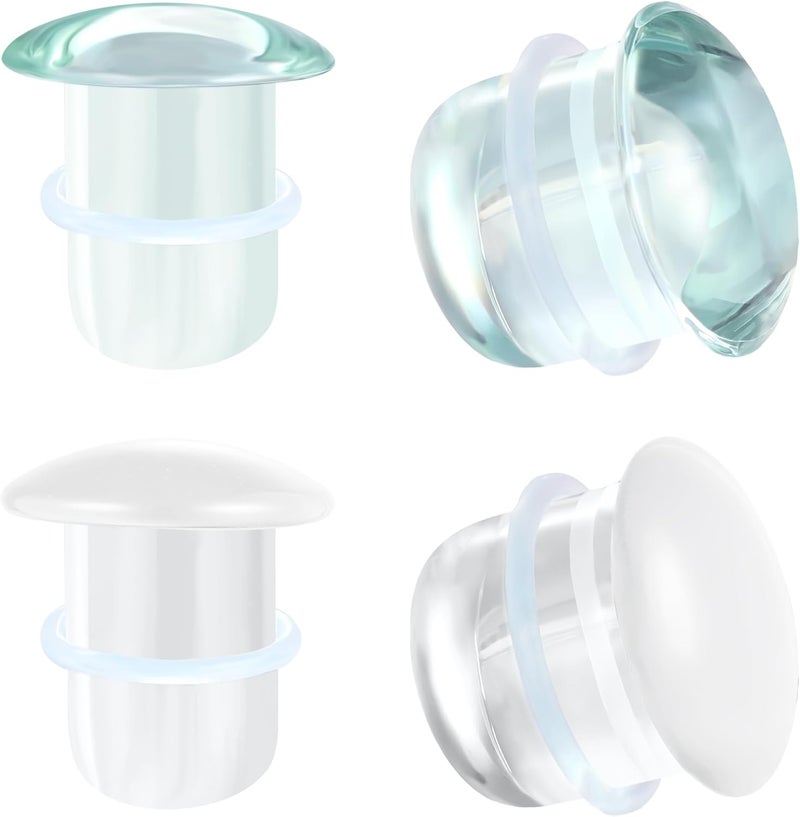 AccGin Store Glass Ear Stretching Kit Single Flare Plugs & Rubber Rings Unique 1mm Increments 3mm-25mm Gradual Sizing Smooth Glass Gauges for Daily Wear Earring Expander Stretcher Piercing Body Jewelry 4Pcs - Image 1